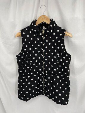 Circo Black and White Polka Dot Puffer Vest